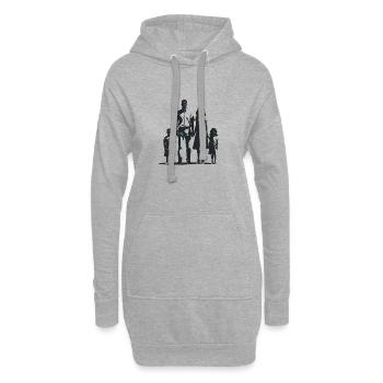 Famille de 4 - Logo Cool Silhouette - Sweat-shirt à capuche long Femme - gris chiné - Devant