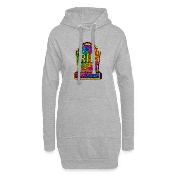 Galaktische RIP Grabstein Glitter - Hoodie-Kleid - Grau meliert - Vorne