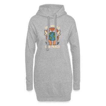 Un monde, une paix - Sweat-shirt à capuche long Femme - gris chiné - Devant