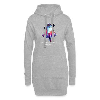 Fantôme Arc-en-Ciel Couture - Sweat-shirt à capuche long Femme - gris chiné - Devant