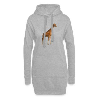 Girafe dans un ton naturel - Sweat-shirt à capuche long Femme - gris chiné - Devant