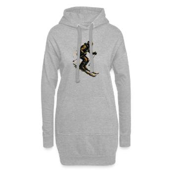 Ski | Skieur | Montagne - Sweat-shirt à capuche long Femme - gris chiné - Devant