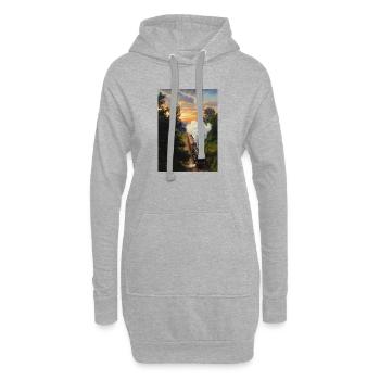 Locomotive à vapeur Sunset - Sweat-shirt à capuche long Femme - gris chiné - Devant