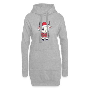 Noël de la chèvre de montagne - Sweat-shirt à capuche long Femme - gris chiné - Devant