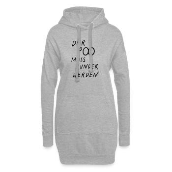 Der Po muss runder werden - Hoodie-Kleid - Grau meliert - Vorne