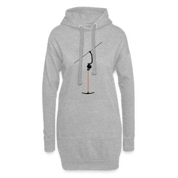 Ankerlift | Lift-me, ski, sports d’hiver, forfaits ski - Sweat-shirt à capuche long Femme - gris chiné - Devant
