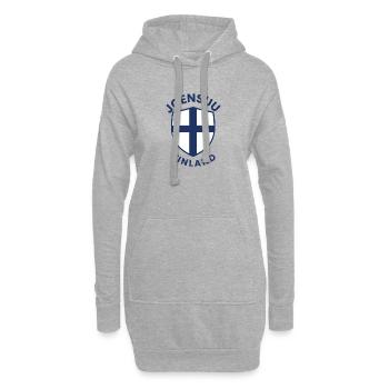 Bouclier Joensuu Drapeau de Finlande - Sweat-shirt à capuche long Femme - gris chiné - Devant