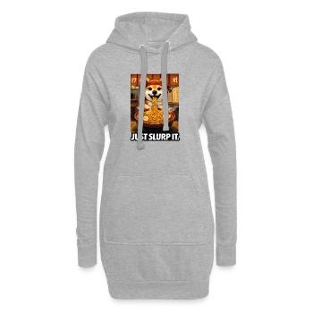 Shiba Ramen Just Slurp It - Hoodie-Kleid - Grau meliert - Vorne