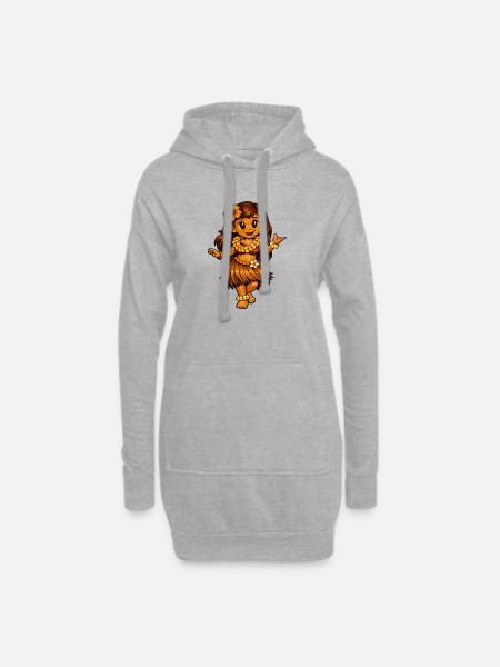 Hula-Tänzerin Hawaii-Stil - Hoodie-Kleid - Grau meliert