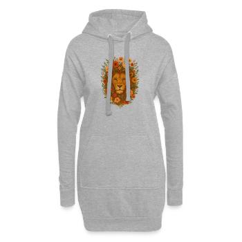 Blühender Löwenblumen-Halo - Hoodie-Kleid - Grau meliert - Vorne