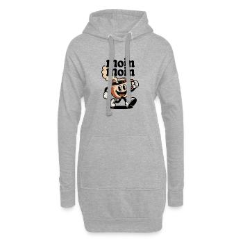 Kaffeebecher Fröhlicher Cartoon - Hoodie-Kleid - Grau meliert - Vorne
