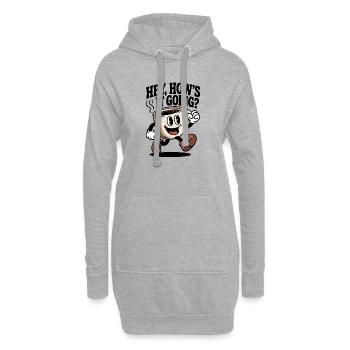 Kaffee  Cartoon Becher - Hoodie-Kleid - Grau meliert - Vorne