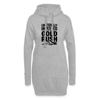 Investi émotionnellement dans la ruée vers l’or - Sweat-shirt à capuche long Femme - gris chiné - Devant