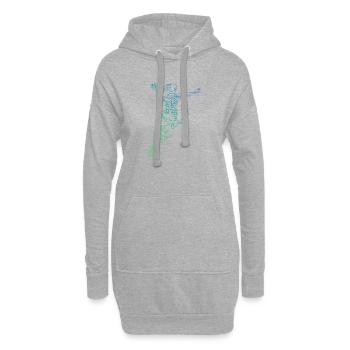 Handball Power Handball Design fuer Frauen - Hoodie-Kleid - Grau meliert - Vorne