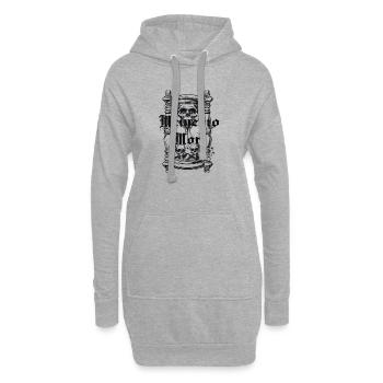 Memento Mori – N’oublie pas de vivre - Sweat-shirt à capuche long Femme - gris chiné - Devant