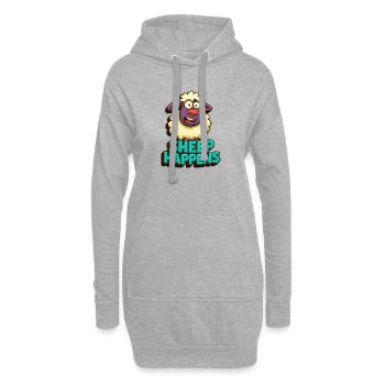 sheep happens - ist eben so, wie es ist - Hoodie-Kleid - Grau meliert - Vorne