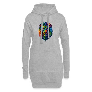 Lion sauvage coloré - Art couleurs Pop - Sweat-shirt à capuche long Femme - gris chiné - Devant