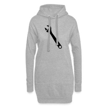 clé - Sweat-shirt à capuche long Femme - gris chiné - Devant