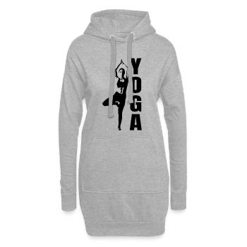 Yoga Logo - Sweat-shirt à capuche long Femme - gris chiné - Devant