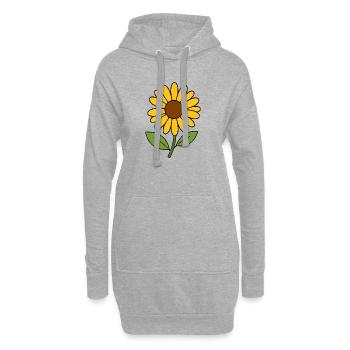 Blume gelb gelbe Blumen Blüte Blumenmuster - Hoodie-Kleid - Grau meliert - Vorne