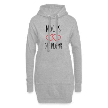 Lead Wedding 14 Jahre Ehe - Hoodie-Kleid - Grau meliert - Vorne