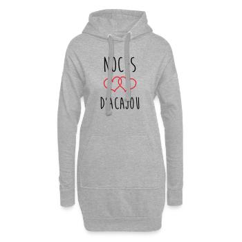 Mahagoni-Hochzeit 27 Jahre - Hoodie-Kleid - Grau meliert - Vorne
