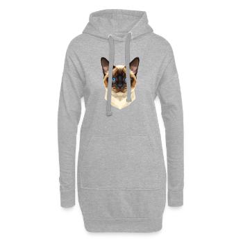 Siamkatze Siam Katze Siamese Cat Siamesen Katzen - Hoodie-Kleid - Grau meliert - Vorne