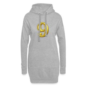 Goldene Neun Ziffer Exquisit - Hoodie-Kleid - Grau meliert - Vorne
