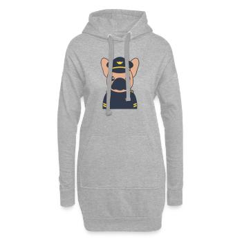 Frenchie Pilot Kapitän Uniform - Hoodie-Kleid - Grau meliert - Vorne