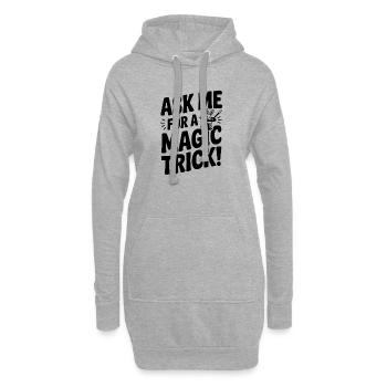 Frag mich nach einem Zaubertrick! - Hoodie-Kleid - Grau meliert - Vorne
