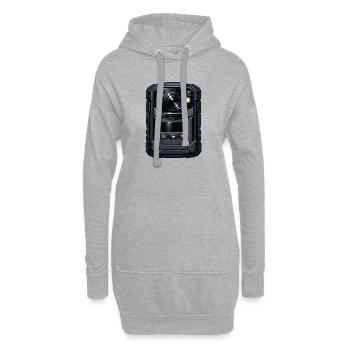 Illustration de caméra d’action robuste - Sweat-shirt à capuche long Femme - gris chiné - Devant