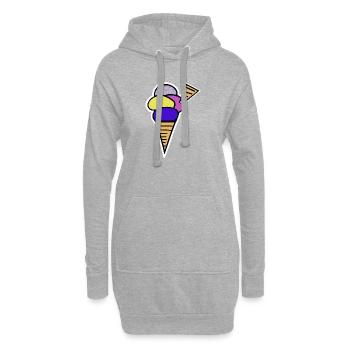 Cornet de glace Glace Glace Kids Rétro - Sweat-shirt à capuche long Femme - gris chiné - Devant