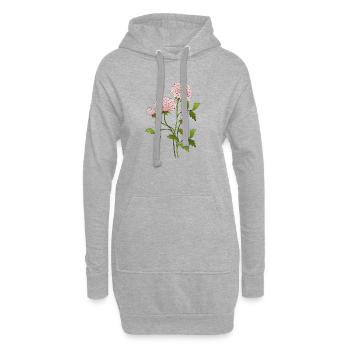 Fleur - Sweat-shirt à capuche long Femme - gris chiné - Devant