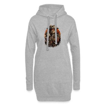 Kapitän-Pirat mit Kanone - Hoodie-Kleid - Grau meliert - Vorne
