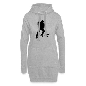 Joueur de hockey - Sweat-shirt à capuche long Femme - gris chiné - Devant