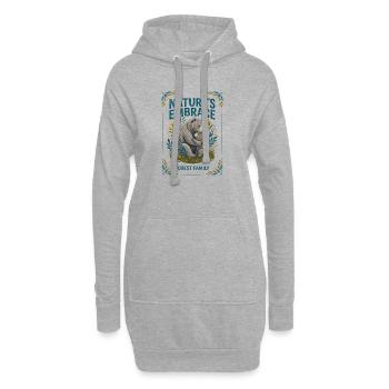 Famille des ours - Sweat-shirt à capuche long Femme - gris chiné - Devant
