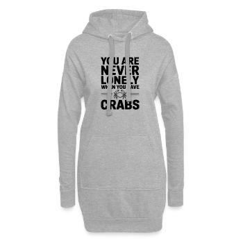 On n’est jamais seul quand on a des crabes - Sweat-shirt à capuche long Femme - gris chiné - Devant
