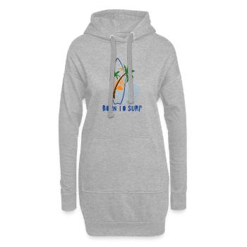 Né pour surfer – Palm Sunset - Sweat-shirt à capuche long Femme - gris chiné - Devant