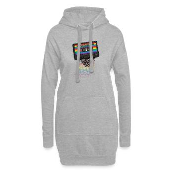 LGBT-Pride-Monat – Retro-Pride-Kassette - Hoodie-Kleid - Grau meliert - Vorne