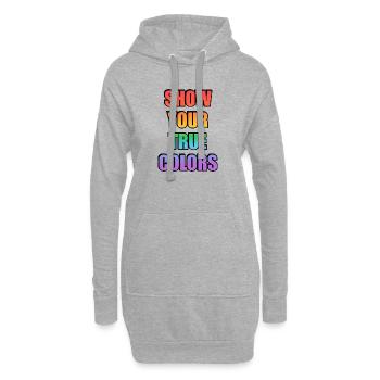 Zeig dein wahres Gesicht - Hoodie-Kleid - Grau meliert - Vorne