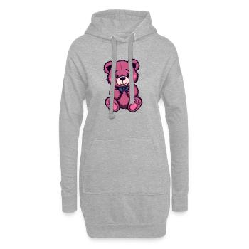 Niedlicher Bär Bärchen Teddybär Geschenk Birthday - Hoodie-Kleid - Grau meliert - Vorne