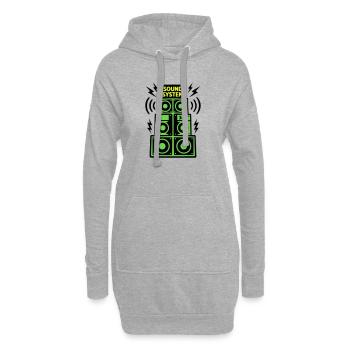 Sound System Speaker Techno Festival DJ - Sweat-shirt à capuche long Femme - gris chiné - Devant