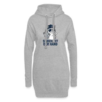 Sprich Mit Der Hand Katze - Hoodie-Kleid - Grau meliert - Vorne