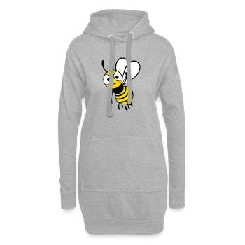 Biene am winken Imker Bienenzüchter - Hoodie-Kleid - Grau meliert - Vorne