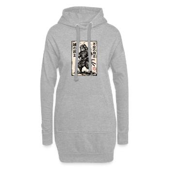 Samurai Bulldogge - Hoodie-Kleid - Grau meliert - Vorne