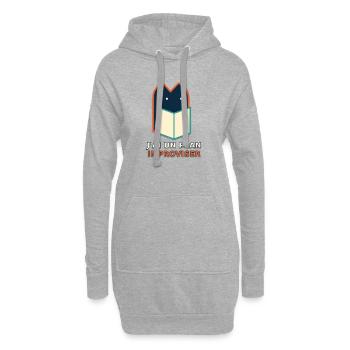 Plan Improvisé: Lecture Décalée - Sweat-shirt à capuche long Femme - gris chiné - Devant