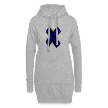 Néon X-Cross Blue - Sweat-shirt à capuche long Femme - gris chiné - Devant