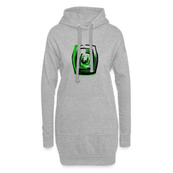 Neonspirale Grün - Hoodie-Kleid - Grau meliert - Vorne