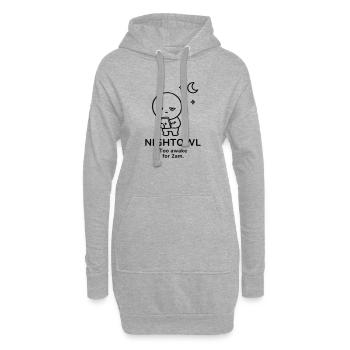 Nightowl – Too Awake | Late Night Mood - Hoodie Dress - heather grey - Front