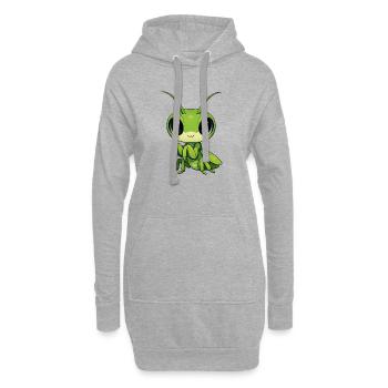 Gottesanbeterin - Hoodie-Kleid - Grau meliert - Vorne